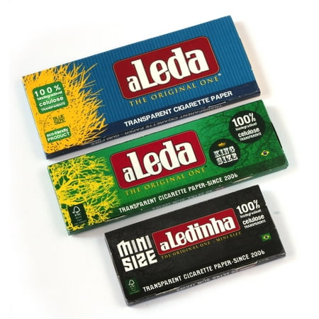 aLeda 3 booklets 3 different clear Cellulose rolling paper from Brazil = 140