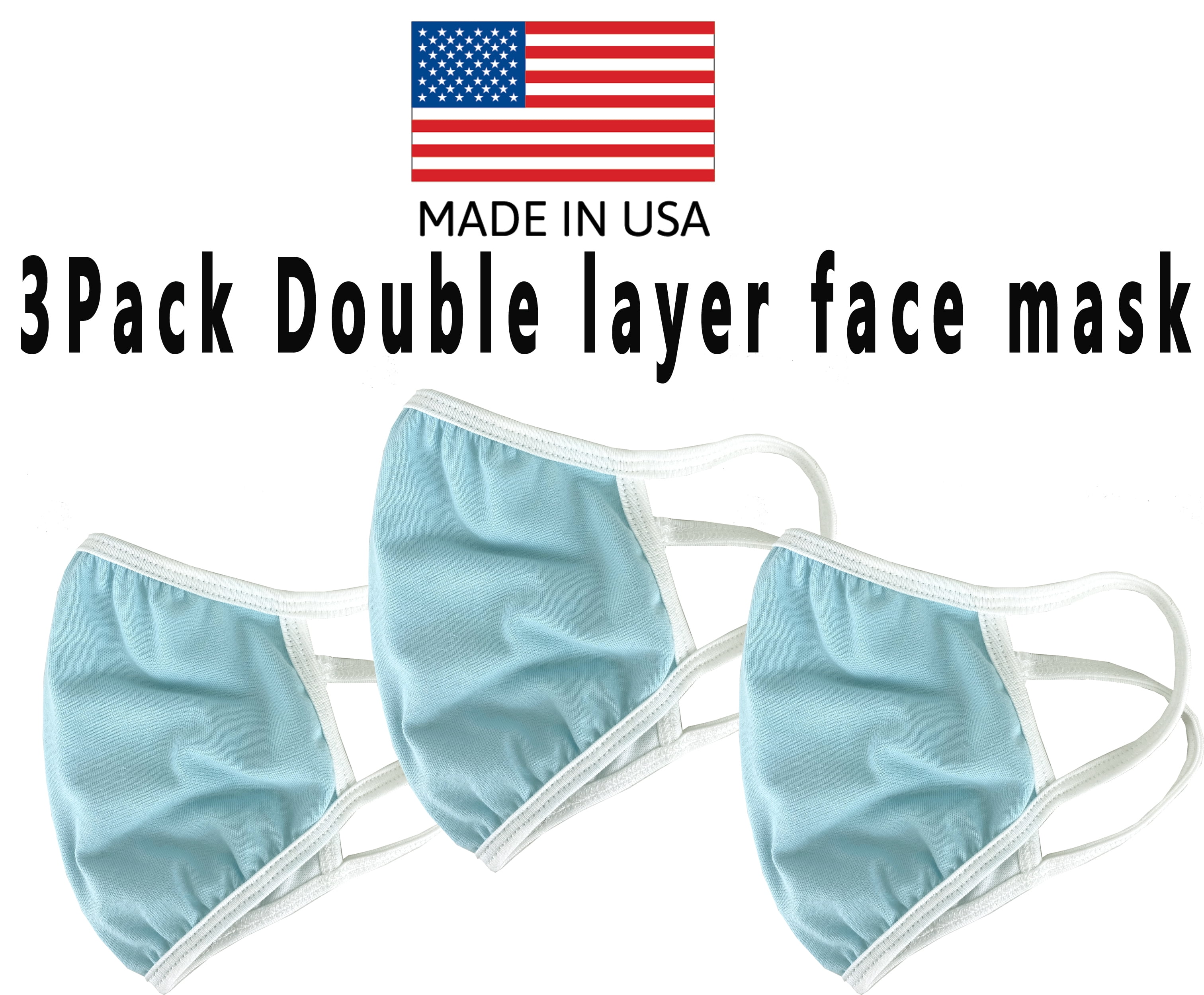 3 PACK Unisex Face Mask Protect Reusable 100 Cotton Comfy Washable