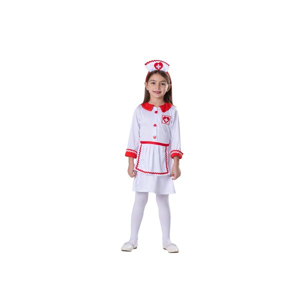 Disfraz de enfermera Dress Up America para niñas en Halloween con acceso.