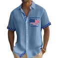 thumbnail image 4 of Telankuip Mens Independence Day Shirts July 4th USA 250th Anniversary Printed Button down Short Sleeve Shirt Summer Thin Cozy Breathable Patriots Casual Top 2-Blue XXXL, 4 of 4