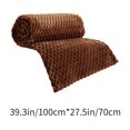 thumbnail image 3 of Honeeladyy Flannel Fleece Throw Blanket, All Season Solid Color Lightweight Super Soft Thickened Multifunctional Cozy Blanket for Bed or Couch, Coffee, 39.37×27.56in, 3 of 6