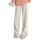 thumbnail image 1 of Pantalones anchos de pierna con rayas de trigo para primavera y otoño, pantalones casuales holgados que combinan con todo para mujer, 1 of 1