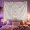thumbnail image 2 of Floral Garden Circular with Mandala Frame Composed Concentric, Mystical Fantasy for Space Lovers, Galaxy Room Decor, Mother'S Day Gift, Tapestry Wall Hanging for Bedroom and Dorm, 2 of 7
