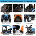 thumbnail image 5 of Kidsera 24V Kids Ride On Tractor Blue, 3in1 Riding Tractor with Detachable Trailer and Front Shovel, Dual Motor Battery Powered Electric Riding Toy for Girls&Boys, 5 of 6