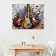 thumbnail image 2 of Nawypu  Vintage Guitar Canvas Wall Art Music Notes Picture Prints Musical Instrument Artwork Colorful Oil Painting for Modern Studio Music Room Concert House Decoration Ready to Hang, 2 of 4