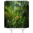 thumbnail image 4 of Jungle Shower Curtain Tropical Rainforest Plam Leaf Forest Tree Nature Summer Fabric Bathroom Decor Set with Plastic hookss,(70" WX70 H), 4 of 4