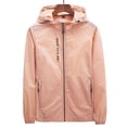 thumbnail image 4 of Men's UPF 50+ Sun Protection Athletic Shell Jacket Lightweight Quick Dry Hooded Windbreaker with Zip Pockets for Hiking Fishing Travel, Beige, XXXL, 4 of 6