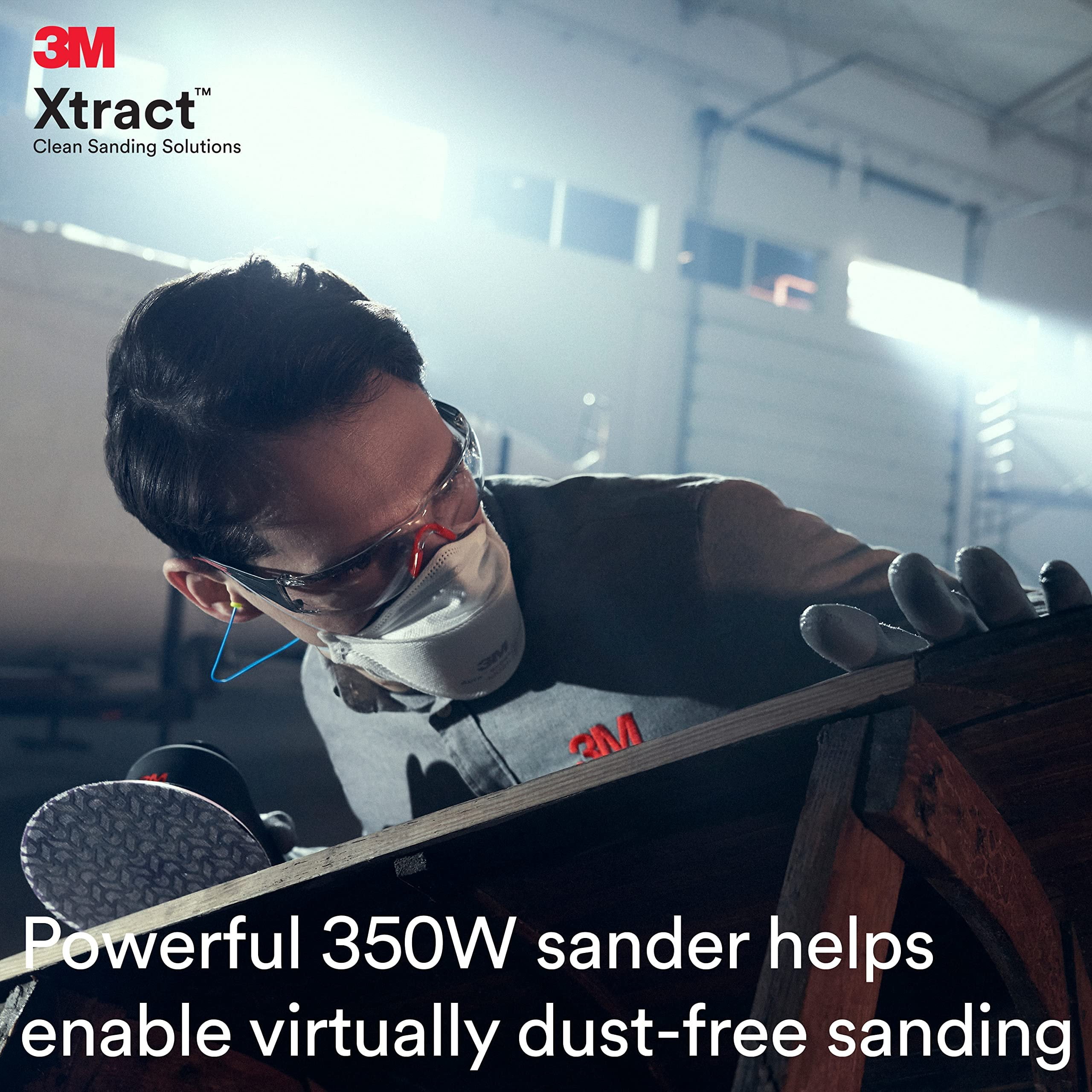 3M Xtract Electric Random Orbital Sander, 88758, 5 in, Central Vacuum