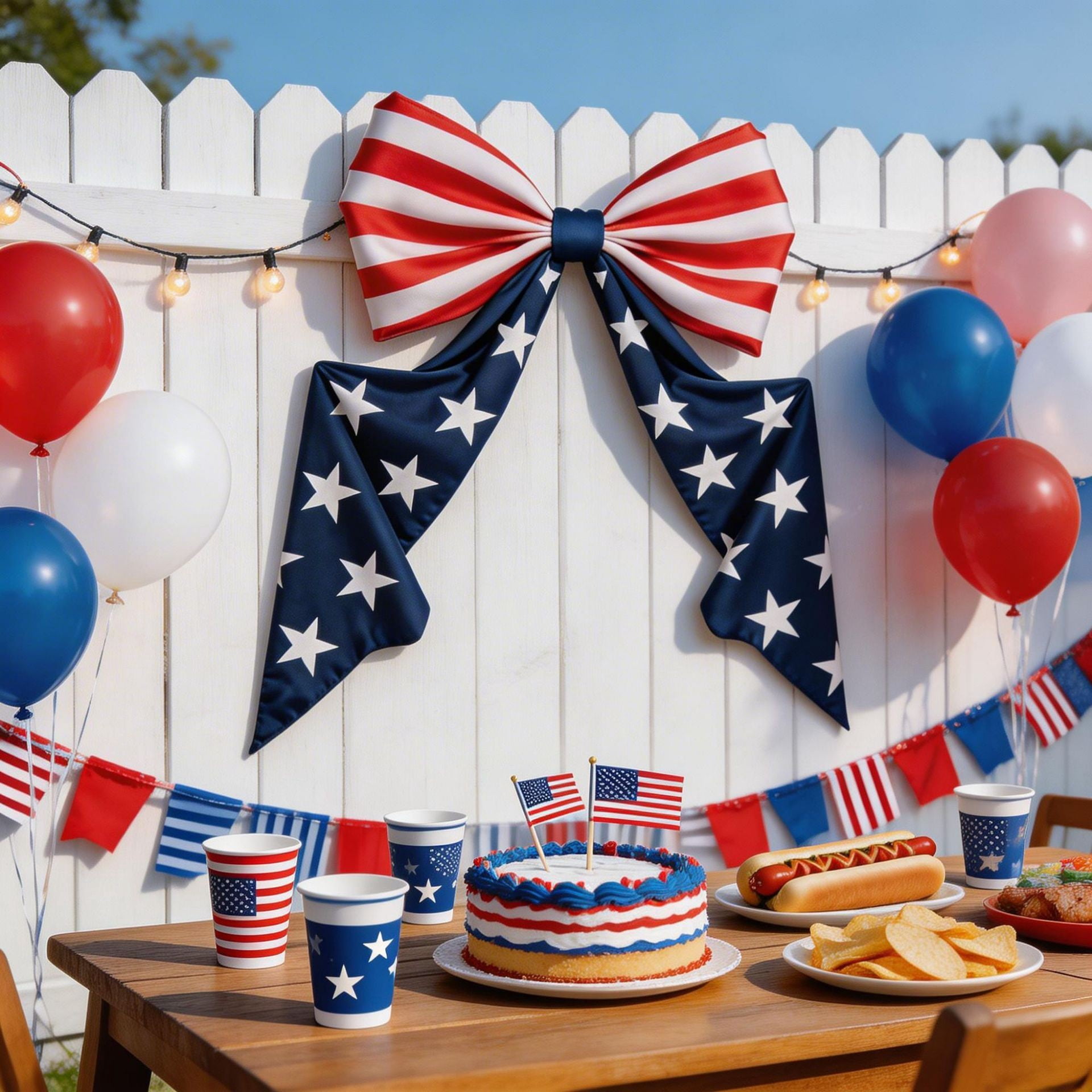 Giant Patriotic Bow Decor USA 250th Anniversary 4th of July American Flag Red White and Blue Large Bows for Front Door Independence Day Party Backdrop Decorations Christmas Tree Topper
