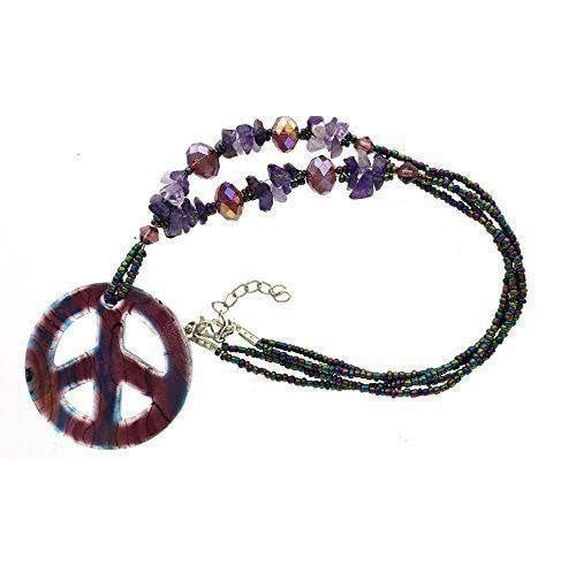 Body Accentz Necklace peace sign and bead necklace