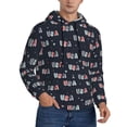 thumbnail image 2 of Fotbe Men's Hoodie with USA Pattern - Kangaroo Pocket Pullover Hooded Sweatshirt, Perfect for Daily Wear, Travel, and Home-X-Large, 2 of 7