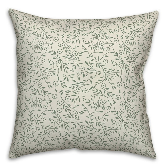Creative Products White Floral Pattern 18x18 Indoor / Outdoor Pillow