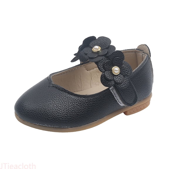 JTieacloth Toddler Girls Dress Shoes Flower Girl Flats Pearls Bow Mary Jane Wedding Party Flora School Shoes,Sizes 6 Toddler