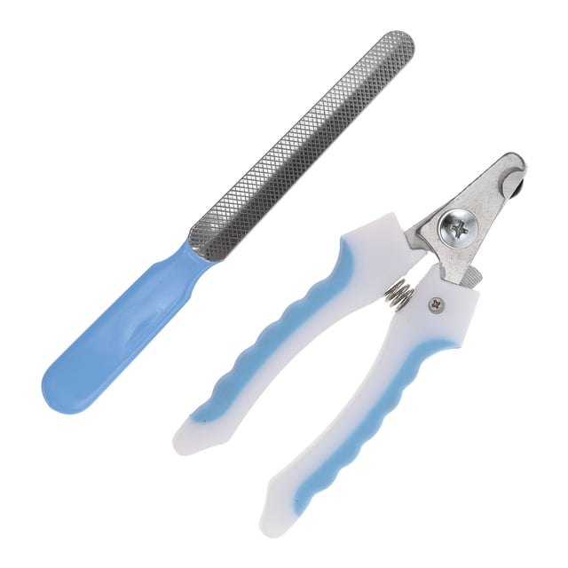1 Set de Cortauñas Duraderos para Mascotas con Lima para Perro y Gato 4.72"x2.76" Azul Blanco