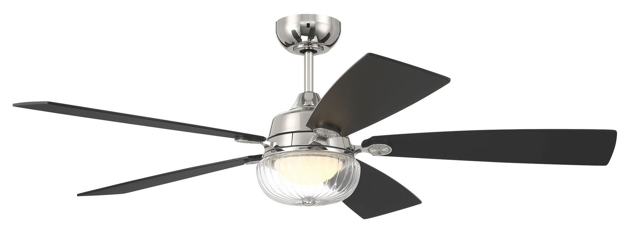 CHS52PLN5 Craftmade Lighting Chandler - 5 Blade Ceiling Fan with Light Kit In Traditional Style-16.37 Inches Tall and 52 Inches Wide-Polished Nickel