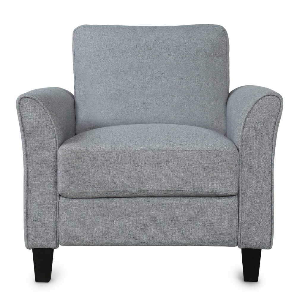 Modern Linen Fabric Recliner Chair,Mid-Century Armchair Single Sofa Accent Chair,Upholstered Comfy Reading Accent Chairs for Living Room,Gray