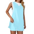 thumbnail image 1 of Yanlir Combinaison Sans Manches à Col Rond pour Femmes, Robe d'Été Décontractée Confortable, Coupe Ample (Bleu Clair, m), 1 of 9