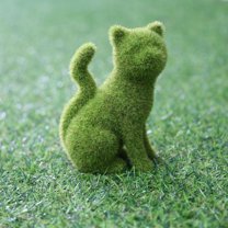 Moss Animal Statue Grass Green Ornament,Flocked Animal Statue Handcrafted Resin European Style Simulation Moss Flocked Figurine for Home, Garden, Yard, Lawn (Type B)