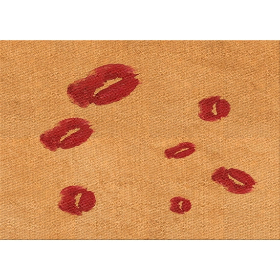 Ahgly Company Indoor Rectangle Patterned Orange Red Orange Area Rugs, 5' x 8'
