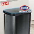 thumbnail image 3 of Stainless Steel Step Trash Can, Large Metal Kitchen Garbage Bin with Soft Close Lid, 20 Gallon, Pewter - Indoor & Outdoor Waste Container Odor Protection and Bag Roll Holder, 3 of 5