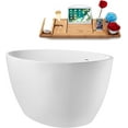 thumbnail image 3 of 59" Streamline G-61-256-BGL Soaking Glossy White Freestanding Tub and Tray With Internal Drain in Brushed Gold, 3 of 8