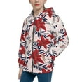 thumbnail image 2 of Naloa Lilies Flowers Teenage Zipper Hoodie, Long Sleeve Zip Up Hoodies Casual Jackets Tops for 7-12 Years-Medium, 2 of 6