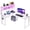 White, variant on Reversible Display Shelf Gaming Desk with LED Lights & Power Outlets, 53 inch L-Shaped Computer Desk with Hutch & Hook, Black