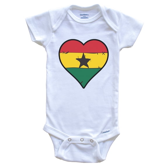 Ghana Heart Ghanaian Flag Baby Bodysuit
