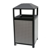 Griptix Industrial Waste Container, Heavy-Duty Galvanized Steel with Detachable Lid, Large 15-Gallon Capacity for Outdoor Use