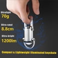 thumbnail image 2 of Mini Torch, 2025 New Mini Flashlight, Waterproof Keychain Flashlight, Rechargeable Mini Flashlight Keychain, Mini Flashlight for Emergency Power, 1200 Lumens Ultra-Bright, 2 of 10