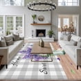 thumbnail image 4 of Area Rug for Living Room, Purple Lavender Non-Slip Indoor Large Carpet for Bedroom/Dining Room, Spring Butterfly Daisy Watercolor Gray Washable Low-Profile Rectangle Floor Runner Rugs - 5 x 8 Ft, 4 of 7