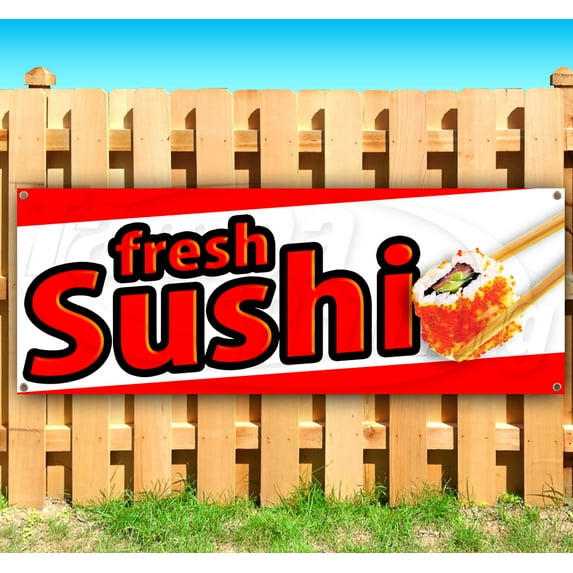 Fresh Sushi 13 oz Vinyl Banner With Metal Grommets