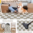 thumbnail image 3 of PureCozy 5'x7' Area Rugs for Entryway Entrance Kitchen Bedroom Office Rugs Modern Soft Shag Non Slip Checkered Washable Rugs, Coffee & White, 3 of 5