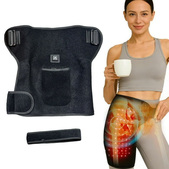 LuClweCe Heated Hip Brace with Red Light Therapy - Adjustable Support Wrap for Sciatica Pain Relief and Menopausal Discomfort,Adjustable Heated Support Wrap for Joint Stiffness