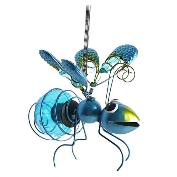 Solar Hanging Garden Lights with Creative Insect Design, Robust Iron Bee/Dragonfly/Butterfly Decor, Sturdy Resilient Waterproof Outdoor Lamp for Fence, Patio & Yard