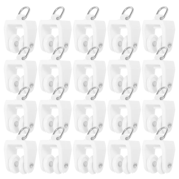 20pcs Curtain Rail Ceiling Gliders Curtain Track Pulleys Dual Wheel Rollers Plastic Curtain Sliding Pulleys for Living Room Bedroom Shower Curtains