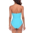 thumbnail image 4 of RELLECIGA Women's Tummy Control Swimwear Strapless One Piece Swimsuit Ruched Padded Bathing Suits, 4 of 7