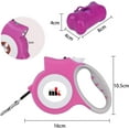 thumbnail image 5 of Retractable Dog Leash with Light 15 Poop Bags, Dispenser 16ft Extendable Dog Walking Leash for Small Dogs up to 55 lbs, Non-Slip Handle - Pink, 5 of 6