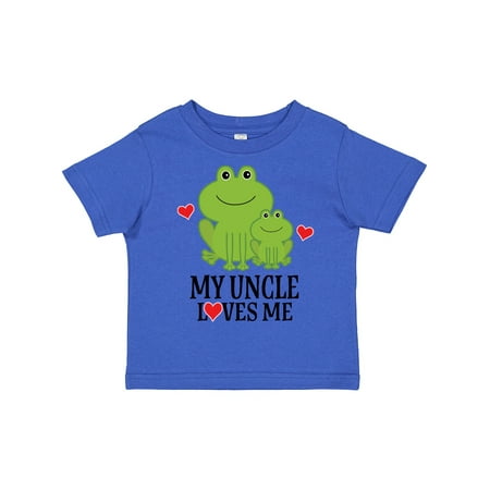

Inktastic My Uncle Loves Me Frog Gift Toddler Boy or Toddler Girl T-Shirt