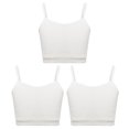 thumbnail image 2 of vastwit 3Pcs Cropped Tank Tops for Girls Spaghetti Strap Crop Top Basic Sports Cami Solid Color White M, 2 of 5