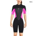 thumbnail image 4 of Greeniant Traje de buceo de alta eficiencia a prueba de frío de una pieza estilo de manga corta transpirable agradable a la piel traje de baño clásico Deportes acuáticos Mujer Rosa L Greeniant OD020692-22, 4 of 6