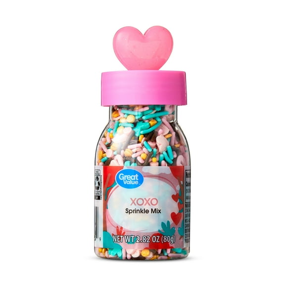 Great Value Valentine's Day Pink XOXO Dessert Sprinkles, 2.82 oz