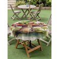 thumbnail image 5 of Outdoor Tablecloth with Umbrella Hole, Mushroom Frogs Spillproof Waterproof Outdoor Table Cover, Spring Floral Green Botanical Rustic Patio Tablecloths for Party/Garden/Picnic, Round 54 inch, 5 of 9