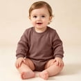 thumbnail image 2 of BLVB Baby Boys Girls Long Sleeve Bodysuit Infant Newborn Soft Romper Crewneck Jumpsuits Clothes(Brown-01,12-18 Months), 2 of 6