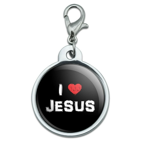 I Love Jesus Stylish Small Metal ID Pet Dog Tag