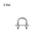 thumbnail image 3 of Unique Bargains Rond U-Bolts 2 Ensembles 22mm(0.87') Largeur Intérieure 39mm Longueur M6 304 Acier Inoxydable avec Rondelles et Plaques d'Écrous, 3 of 5