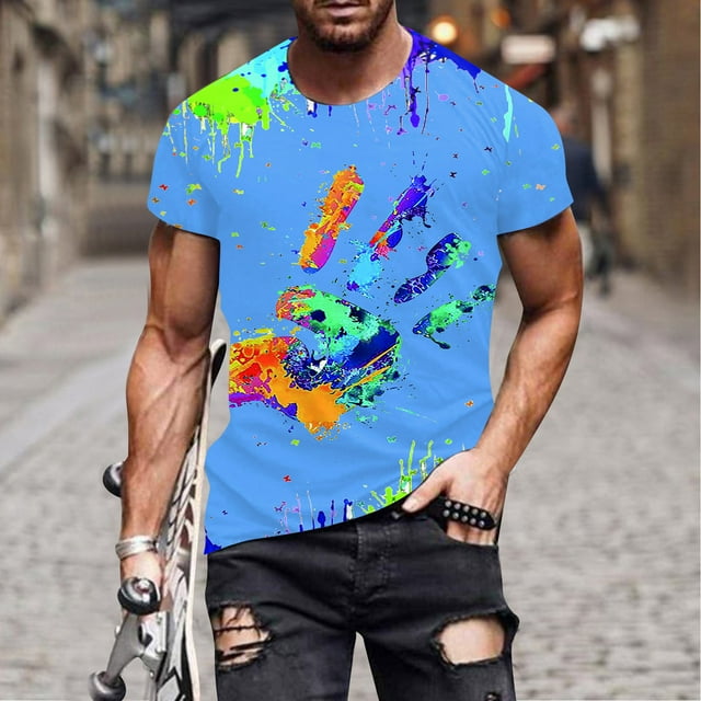 T-shirts Tendance pour Hommes pour l'Été Manches Courtes Col Rond Design Polyvalent Tenue Décontractée pour Toutes les Occasions