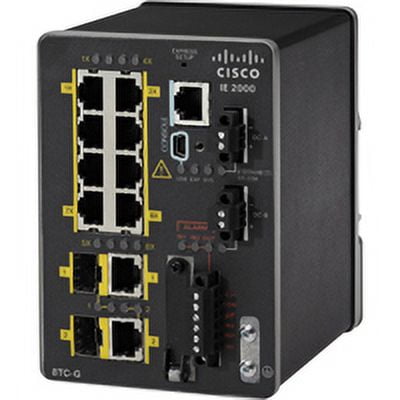 Cisco Industrial Ethernet 2000 Series - Switch - 10 Ports - Managed - DIN Rail Mountable (IE-2000-8TC-B)