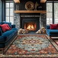 thumbnail image 2 of Sonoro Kate 6x9 Area Rugs for Living Room Bedroom, Non Slip Boho Machine Washable Indoor Floor Carpet, Red, 2 of 8