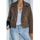 thumbnail image 2 of ABPHQTO Chaqueta corta de mujer con cuello de muesca y cremallera de leopardo marrón, 2 of 5
